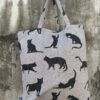 Tote bag in tessuto Gatti Silhouette in cotone stampato