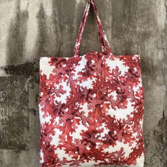 Tote bag in tessuto Coralli Rossi in cotone stampato