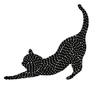 particolare del disegno stampato sul tessuto Gatti Silhouette