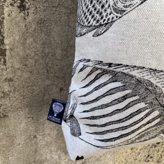 Tote Bag Pesci Carboncino coordinabile con pochette e beauty case