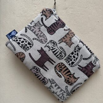 Pochette Gatti Tigrati in cotone con cerniera decorativa