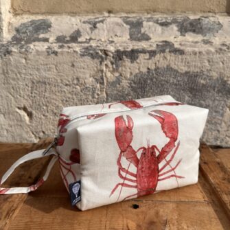 Trousse Aragoste in tessuto di cotone stampato