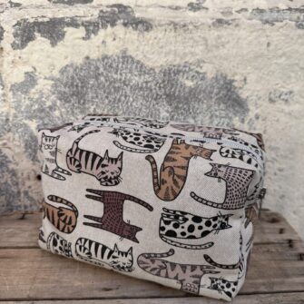 Trousse Gatti Tigrati in tessuto di cotone stampato