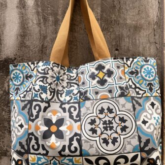 Borsa in tessuto impermeabile Maioliche Cementine in cotone resinato