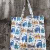 Tote bag in tessuto Gatti Azzurri in cotone stampato