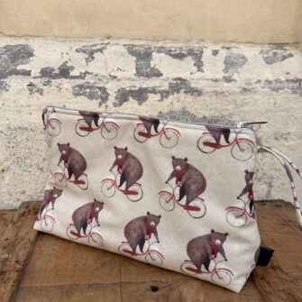 Beauty case Orsi in Bici con cerniera decorativa e taschina interna