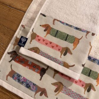 Coppia Asciugamani Cani Bassotti