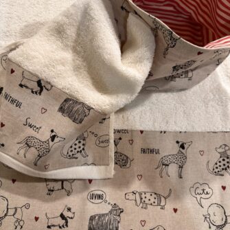 Cestino double face Cani Love in cotone