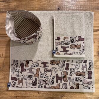 Cestino double face Gatti Tigrati in cotone