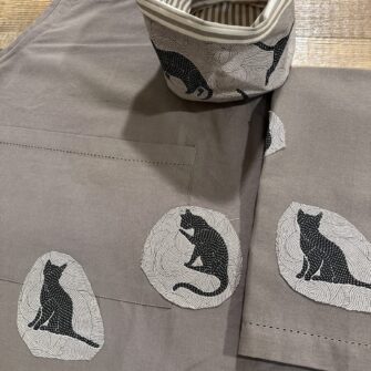 Set Cucina Gatti Silhouette con grembiule, canovaccio e cestino coordinati