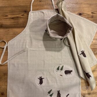 Cestino double face in cotone coordinato collezione Orsi