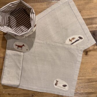 Coordinato Linea Tavola Bosco Vaniglia Trama e Ordito Tessuti