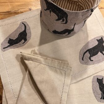 Coordinato Linea Tavola Gatti Silhouette Trama e Ordito Tessuti