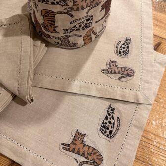 Set Tavola Gatti Tigrati con tovagliette americane e cestino coordinato