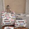 et tote bag pochette beauty case Cani Bassotti in cotone