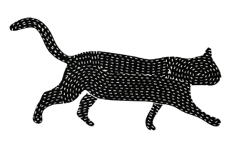 dettaglio disegno stampato sul tessuto Gatti Silhouette