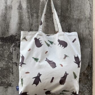 Tote bag in tessuto Orsi in cotone stampato