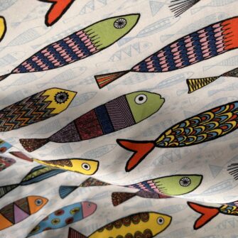 Tessuto Pesci Colorati