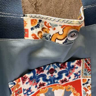 Interno borsa Maioliche di Sicilia con tasca coordinata