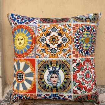 Federa Copricuscino Maioliche di Sicilia