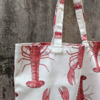 Tote bag Aragoste in tessuto cotone made in Italy