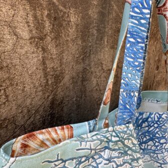 Tote bag Corallo Caribe in tessuto cotone made in Italy
