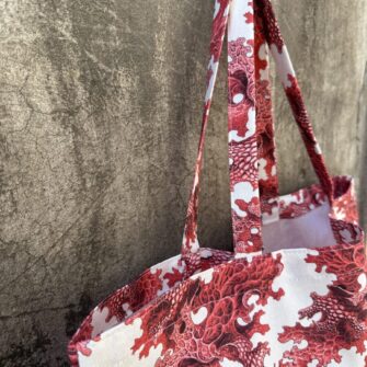 Tote bag Coralli Rossi in tessuto cotone made in Italy