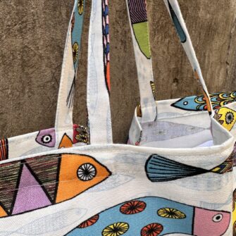 Tote bag Pesci Colorati in tessuto cotone made in Italy