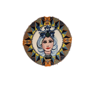 particolare della stampa del tessuto Maioliche di sicilia