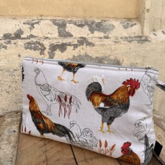 Beauty case Galli e Galline con cerniera decorativa e fodera interna