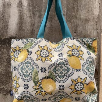 Borsa in tessuto Limoni Amalfi in tessuto Jacquard