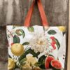 Borsa in tessuto impermeabile Fiori e Frutta in cotone resinato