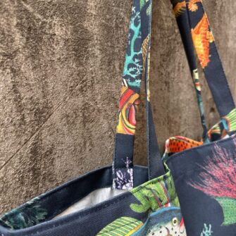 Tote bag Pesci Capri in tessuto cotone made in Italy