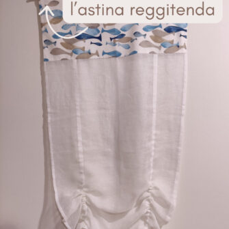Tenda a Pacchetto a Vetro con Top Pesci Azzurri astina
