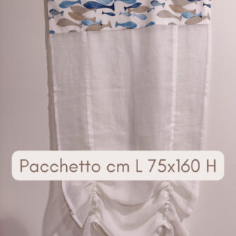 Tenda a Pacchetto a Vetro con Top Pesci Azzurri misure