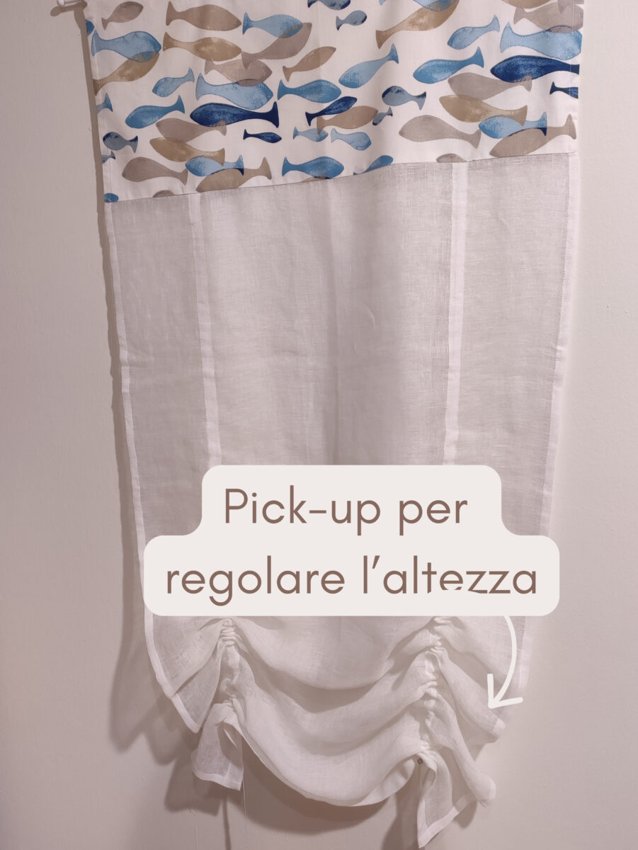 Tenda a Pacchetto a Vetro con Top Pesci Azzurri (4) Tenda a Pacchetto a Vetro con Top Pesci Azzurri pick up