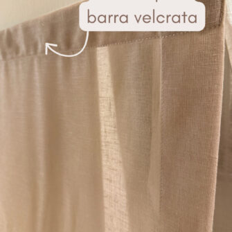Tenda a pannello a vetro effetto lino velcro