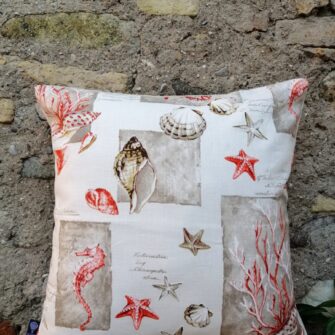 Federa Copricuscino Conchiglie Corallo