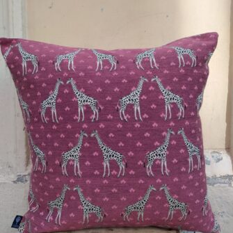 Federa Copricuscino Giraffe Rosa