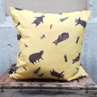 Federa Copricuscino Orsi Giallo