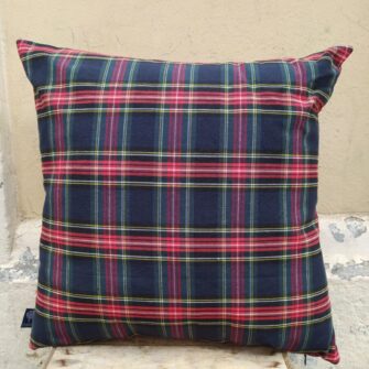 Federa Copricuscino Scozzese Tartan Blu