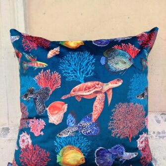 Federa Copricuscino Velluto Mare