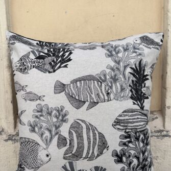 Federa Copricuscino Pesci Carboncino