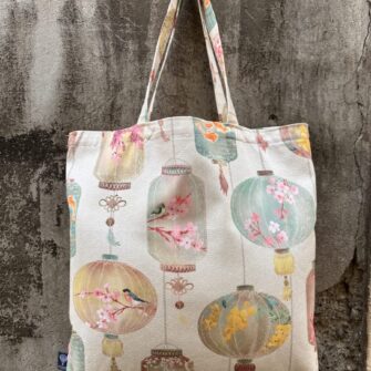 Tote bag in tessuto Lanterne in cotone stampato