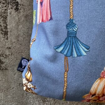 Dettaglio tote bag Nappe Versailles coordinabile con pochette e beauty case