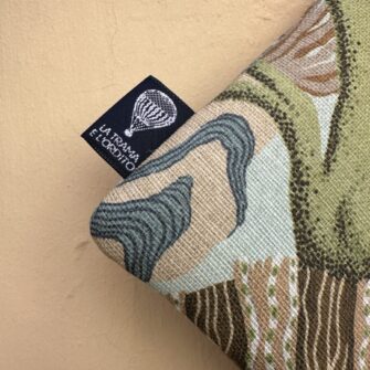 Pochette Acquamarina in cotone con cerniera decorativa