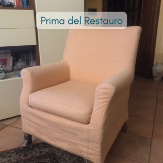 poltrona sfoderabile prima del restauro