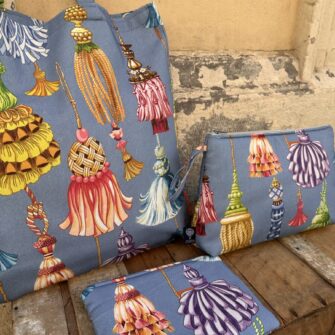 Set coordinato con tote bag, pochette e beauty case Nappe Versailles