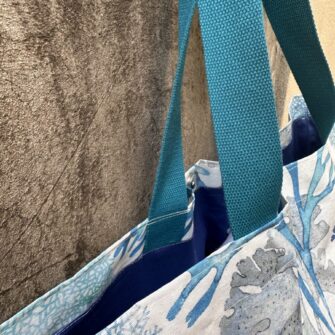 Borsa in tessuto impermeabile Corallo Azzurro made in Italy