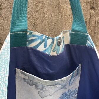 Interno borsa Corallo Azzurro con tasca coordinata